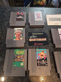 Lot of 8 Nintendo NES Games, Punch-Out, Adventure Islans, Pac Man, Etc