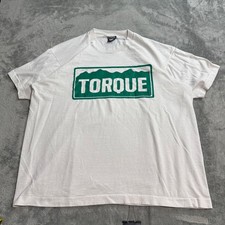 VTG 90s Screen Stars Best Torque Graphic T-Shirt White XL Single Stitch USA Made