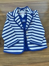 Janie And Jack 12-18M Blue White Striped Blazer And Matching Criss Cross Tank