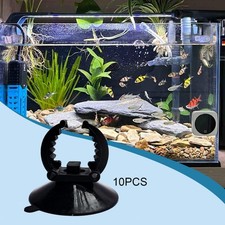 10 Pieces Aquarium Heater Suction Cups with Clips Black Versatile Serrated