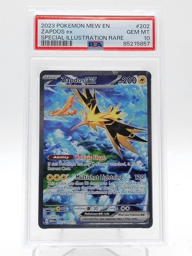 ZAPDOS EX 2023 POKEMON 151 SPECIAL ILLUSTRATION RARE #202 PSA 10 Q0895
