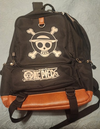 Anime One Piece Black & White Backpack Laptop Bag