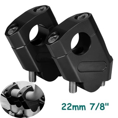 2pcs 7/8'' 22mm Handlebar CNC Motorcycle Riser Mount Clamp Adapter Increased 38mm