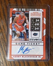 2020 Panini Contenders Draft Picks Kerry Blackshear Jr Game Ticket Red RC Auto