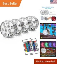 Battery-Powered Waterproof LED Lights - 4 Pack for Pools, Spas Decorations