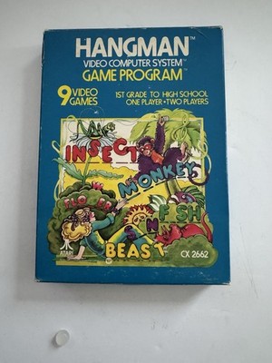 Vintage 1978 Atari Hangman Video Computer System Game Program CX 2662 ...