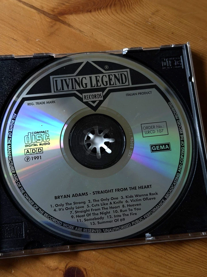 Straight from the heart (live) | Bryan Adams | CD | Order-No. LLRCD 107 - Bild 3 von 4