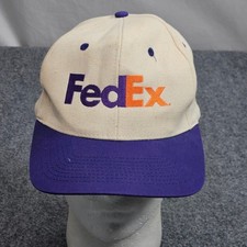 Vintage FedEx Snapback Hat Cream Purple Indy Hub 10th Anniversary 90s