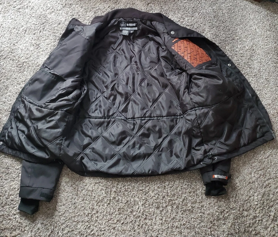 Ergodyne N Ferno Work Gear Winter Jacket Mens Medium Thermal Black Heavy Duty - Image 2 of 4