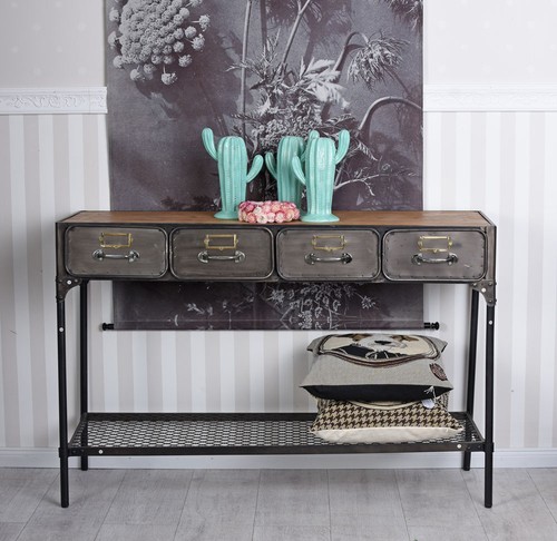 Loft Sideboard Console Table Industrial Metal Table Side Table Hall Table - Picture 3 of 5