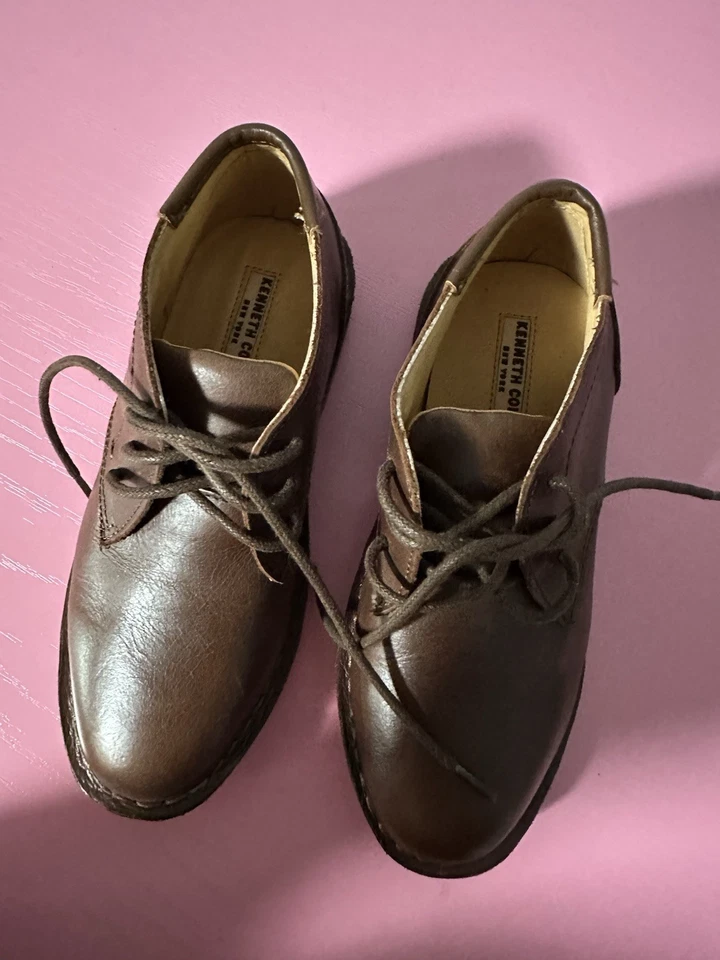 Kenneth Cole 男孩 Real Deal 疯马 棕色 皮革 正装鞋 尺码 12 全新 — 第 2/4 张图片