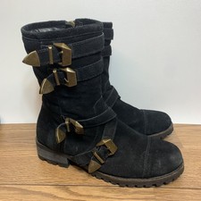 Shellys London Boots Womens 9 Black Leather S...