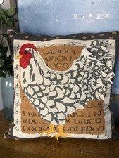 Farmhouse Rooster Chicken Throw Pillow Rustic 13x13