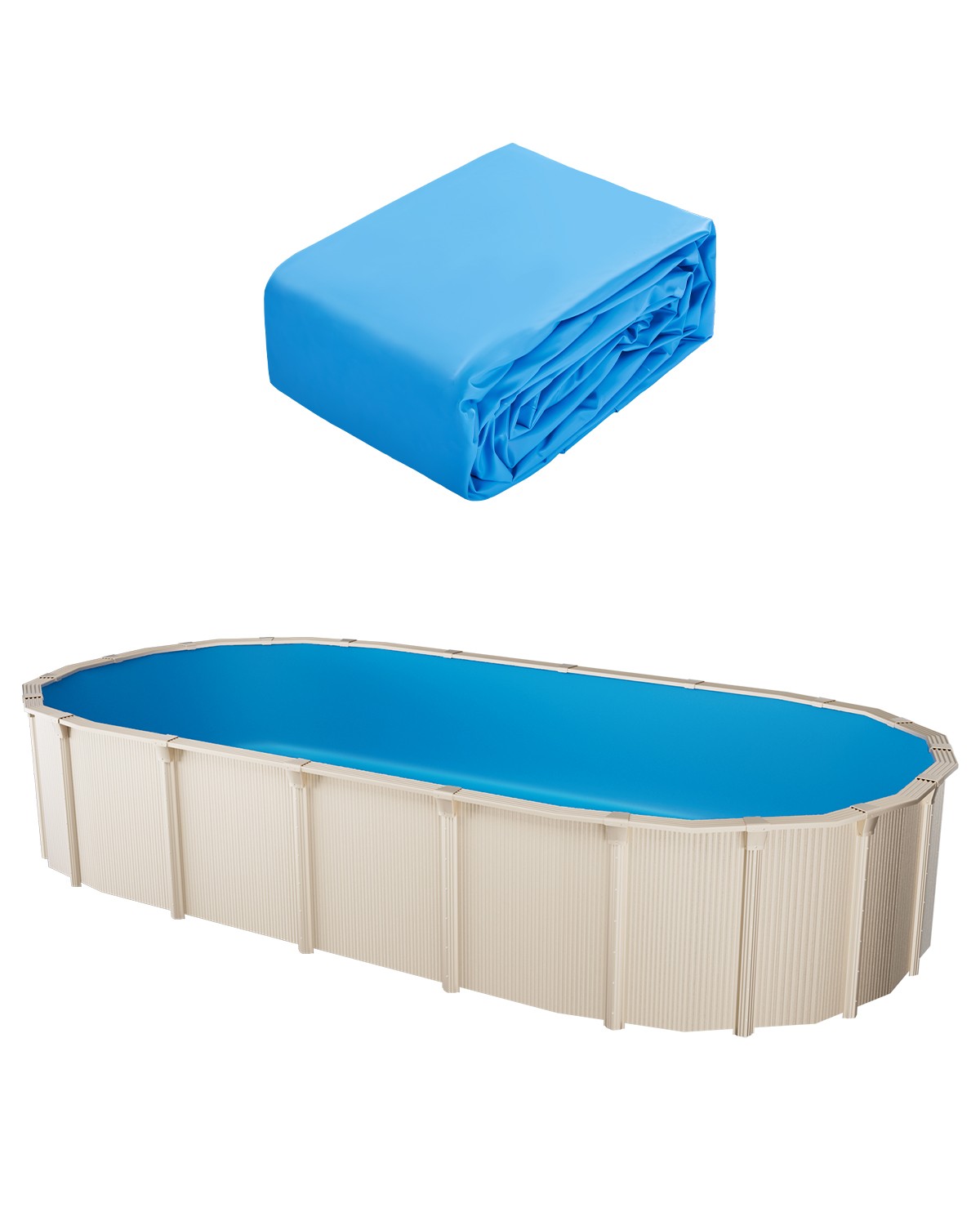 Revêtement de piscine ovale étanche VEVOR unibead 500x300 cm résistant aux UV