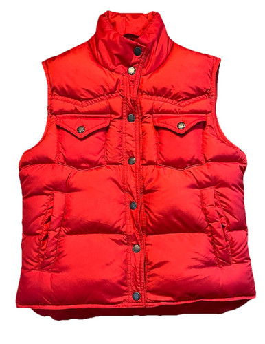 Ralph Lauren Vest Womens Sport Down Fill Quilted Puffer Snap Light Sz Small Red