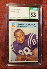 1966 Philadelphia #18 John Mackey - Baltimore Colts CSG 5.5 EX, Free Shipping 