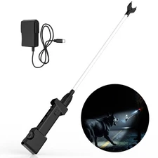 Rechargeable Cattle Prod with Led Light Waterproof Livestock Cattle Prod - Black