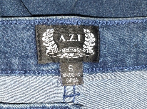 Azi New York Denim Skinny Jeans Damen Gr. 6 zerrissen Patchwork künstlerisch Boutique neu mit Etikett  - Bild 11 von 13