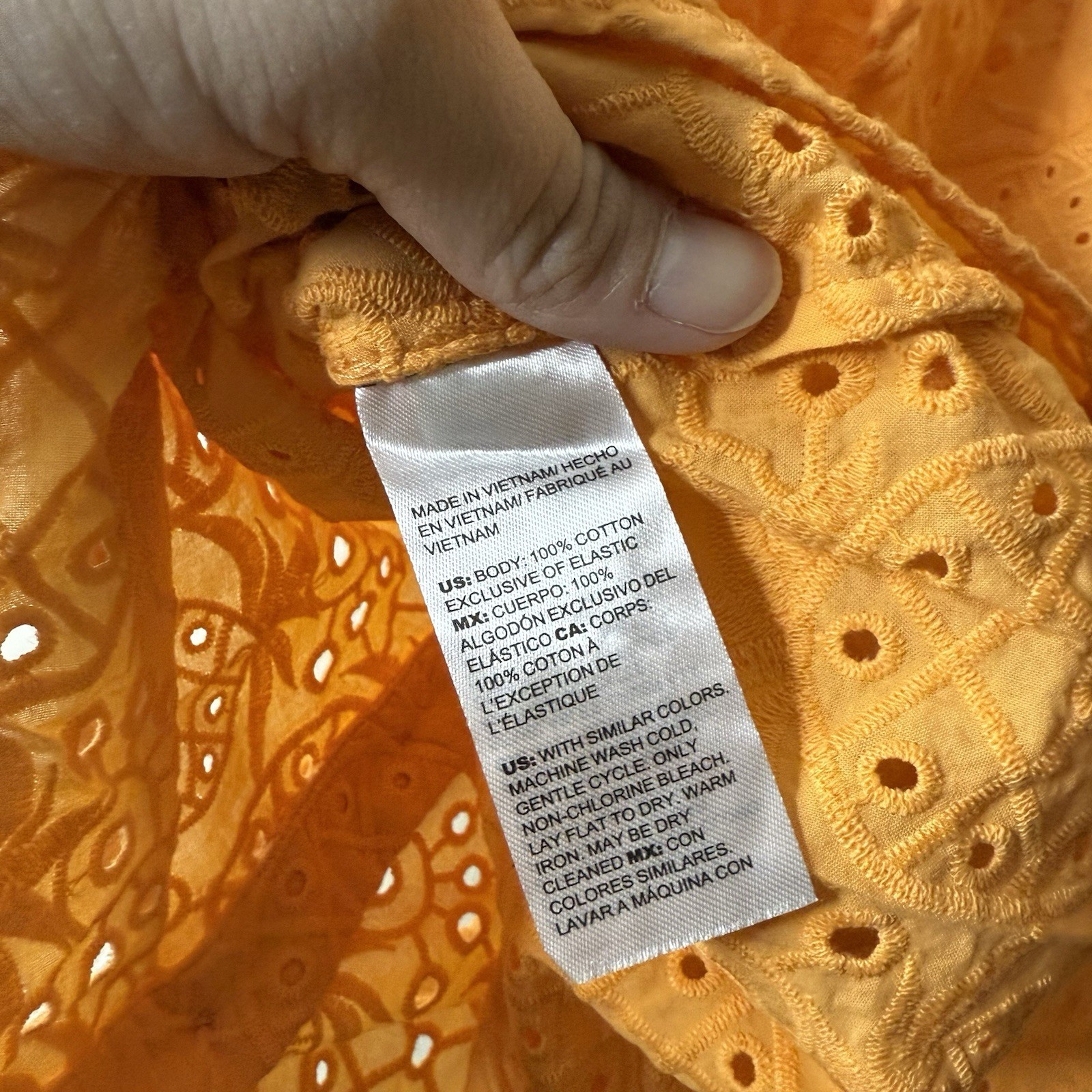 Chicos Eyelet Orange Button Collared Puff Short S… - image 5