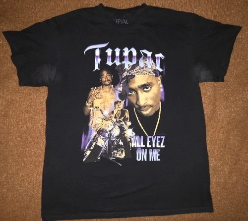 Tupac Shakur All Eyez On Me Graphic T-Shirt Mens Size M Blac Vintage vintage concert t-shirt, vintage, size M, single stitch, B+ condition