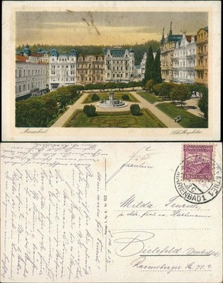 Postcard Mariánské Lázně Schillerplatz 1927