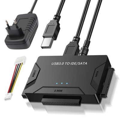 USB 3.0 Festplattenadapter für SATA/IDE, schnelle Datenübertragung bis 5 Gbps