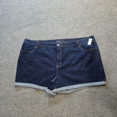 Old Navy Shorts Womens Size 30 Plus Size Blue Denim 4 Inch Inseam Cuffed Capsule