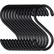 12 Pack 5 Inch S Hooks for Hanging, Large Vinyl Coated Closet Hooks Non Slip ...
