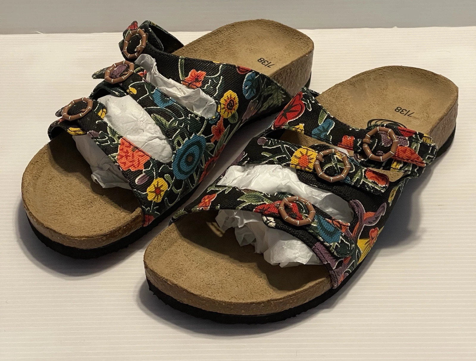 NEW BALANCE Sandali Eurowellness Balance donna taglia 7 neri rosmarino 3 cinturini slide nuovi con scatola