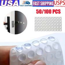 50/100pcs Cabinet Door Bumpers Clear Rubber Stoppers Bumpers Self Adhesive