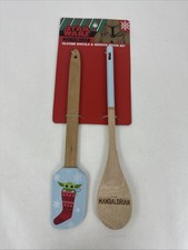 Star Wars Disney The Mandalorian Holiday Silicone Spatula Wooden Spoon Set Grogu