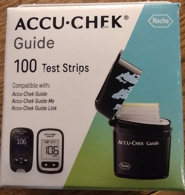 Accu-Chek Guide Blood Glucose Test Strips 100 Count New Box  Exp: 11/02/76 #0002