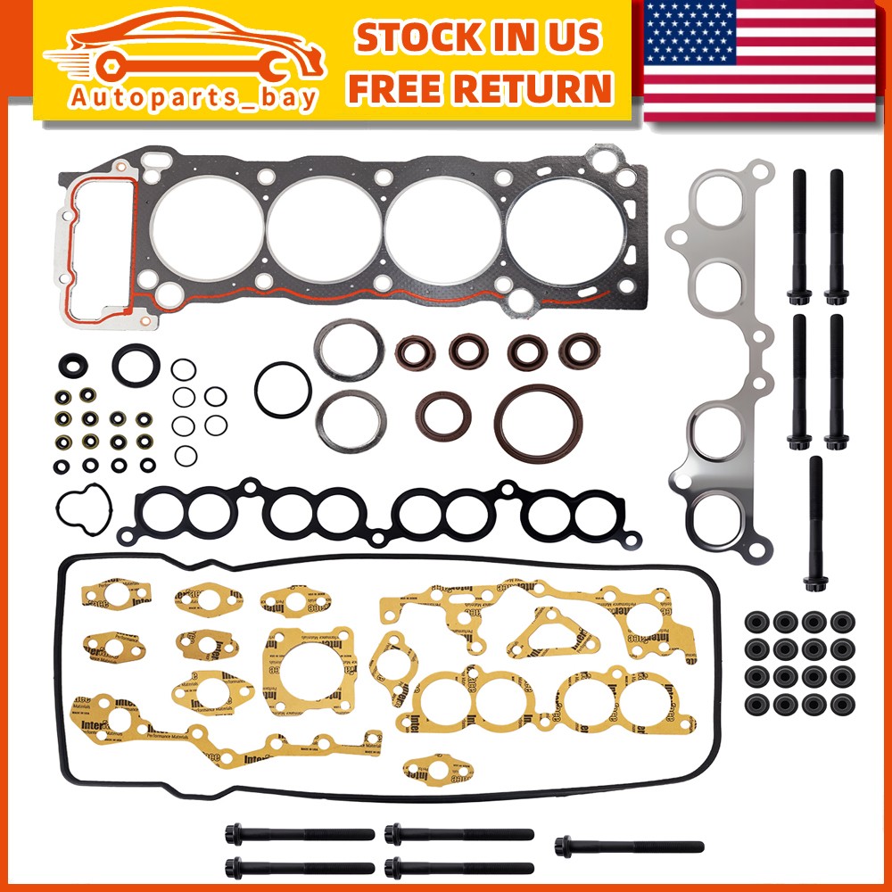 Head Gasket Set Bolts Fits 95-04 Toyota Tacoma 2.4 2.7L T100 4Runner DOHC 3RZFE