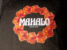 Mahalo Hawaiian t-shirt mens size Lg black blank + blue