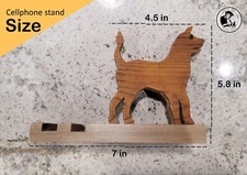 Cell Phone Stand Wooden Dog Tablet Mount Cradle Dock