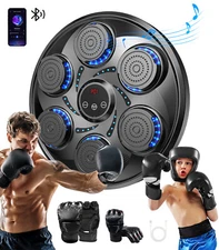 Black Smart Bluetooth Music Boxing Machine 9 Training Modes with Boxing Gloves