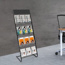 Office Newspaper Rack Magazine Stand Literature Holder Book Magazine Display