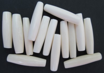 Genuine Hairpipe Bone: Ivory White 1 inch long, 25 pcs