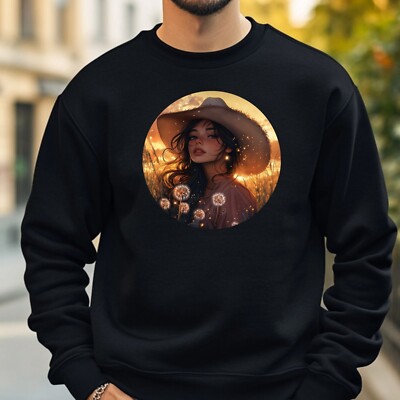 Cowgirl Dandelion Sweatshirt Cosy and Perfect for Any Occasion S to 4XL