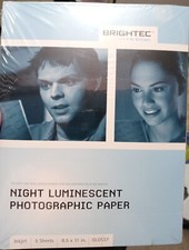 Brightech Night Luminescent Photographic Paper 8.5" x 11" Inkjet Glossy 5 Sheets