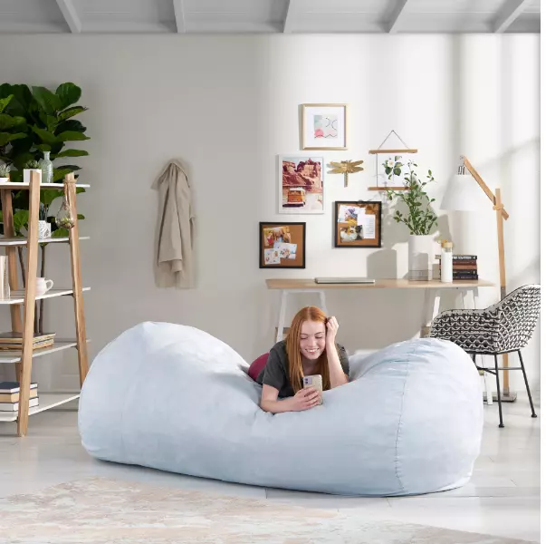 Giant Black Bean Bag Chair 7FT Extra Large Adult Oversized Dorm