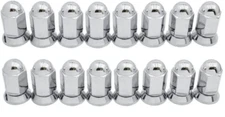 16 Alcoa Chrome Dually Lug Nuts Flat Seat With Swivel Washers For 14x1.5 Trucks