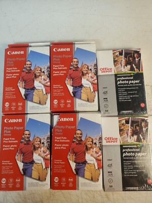 Lot of  Canon  Photo Paper Plus Glossy ,4'' x 6'' 480 sheets Plus 100 Office Depot