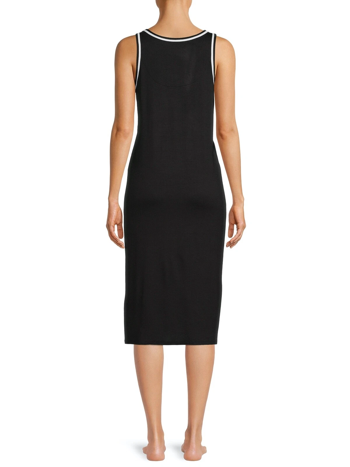 UNDERCOVER Camicia da notte Secret Treasures donna maglia nera midi sdraio abito con tasche U pic