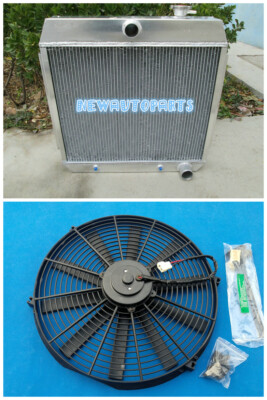 Aluminum Radiator & Fan for 1955-1957 CHEVY BEL AIR V8 W/COOLER 1955 1956 1957
