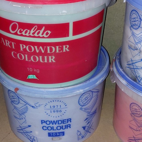 Job Lot over 40Kg Powder Paint Calder, Ocaldo, Consortium inc Blue