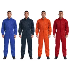 Men's Cotton Work Coveralls Long Sleeve Dustproof Multiple Pockets Jumpsuits