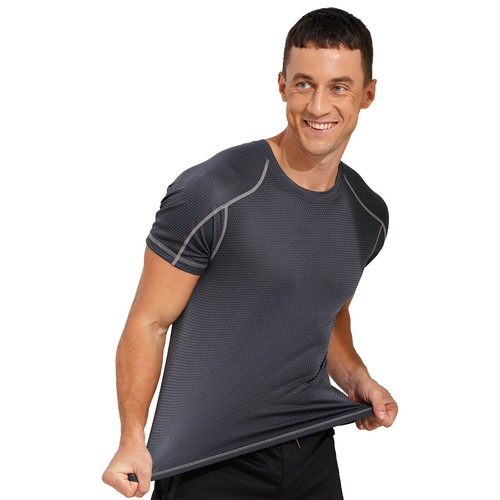 Hombres Atlético Deportes Correr Camiseta Mangas Cortas Baloncesto Activo Secado Rápido - Imagen 39 de 85