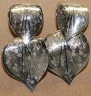 Vintage-Inspired Leaf Drop Earrings - Textured Silver-Tone Costume Jewelry