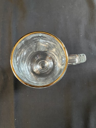 Holiday Gold Indiana Glass 4 PC 8 Oz Holiday Mug Set Trimmed with 16kt Gold *333 - Picture 3 of 7